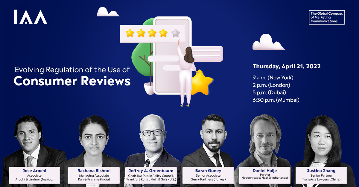 Baran Güney Will Talk at “Evolving Regulation of the Use of Consumer Reviews” webinar by International Advertising Association