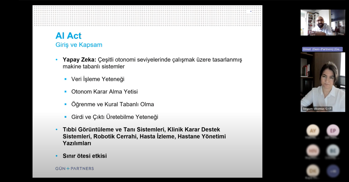 Begüm Yavuzdoğan Okumuş ve Yalçın Umut Talay, ARTED Tıbbi Cihaz Sektöründe Yapay Zeka Webinarında Konuşmacı Oldular