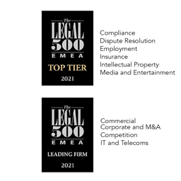 Legal500 EMEA 2021 Results