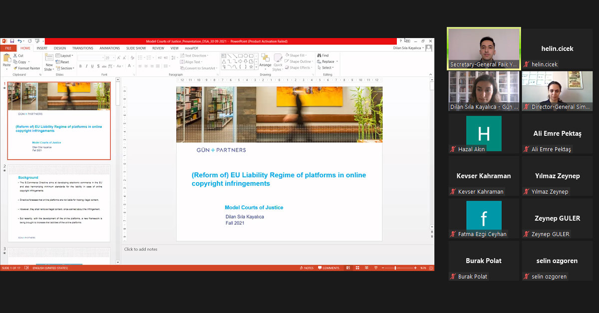 Dilan Sıla Kayalıca "Model Courts of Justice 2021 Konferansı"nda Konuştu